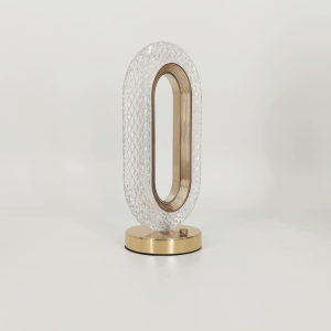 Oval Modern LED Desk Lamp Flat Ring Shape in Gold