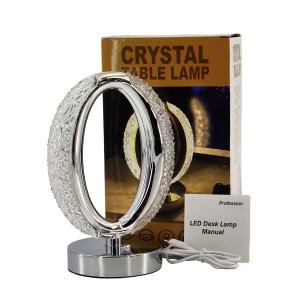 Oval Modern LED Desk Lamp Flat Ring Shape in Silver