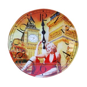 Glass Wall Clock Marylynn Monroe