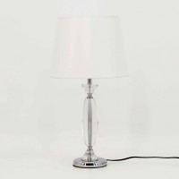 Crystal Table Lamp Beige Shade