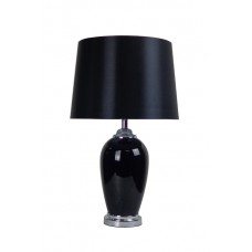 Classic Black Glass Table Lamp Black Shade